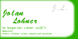 jolan lohner business card